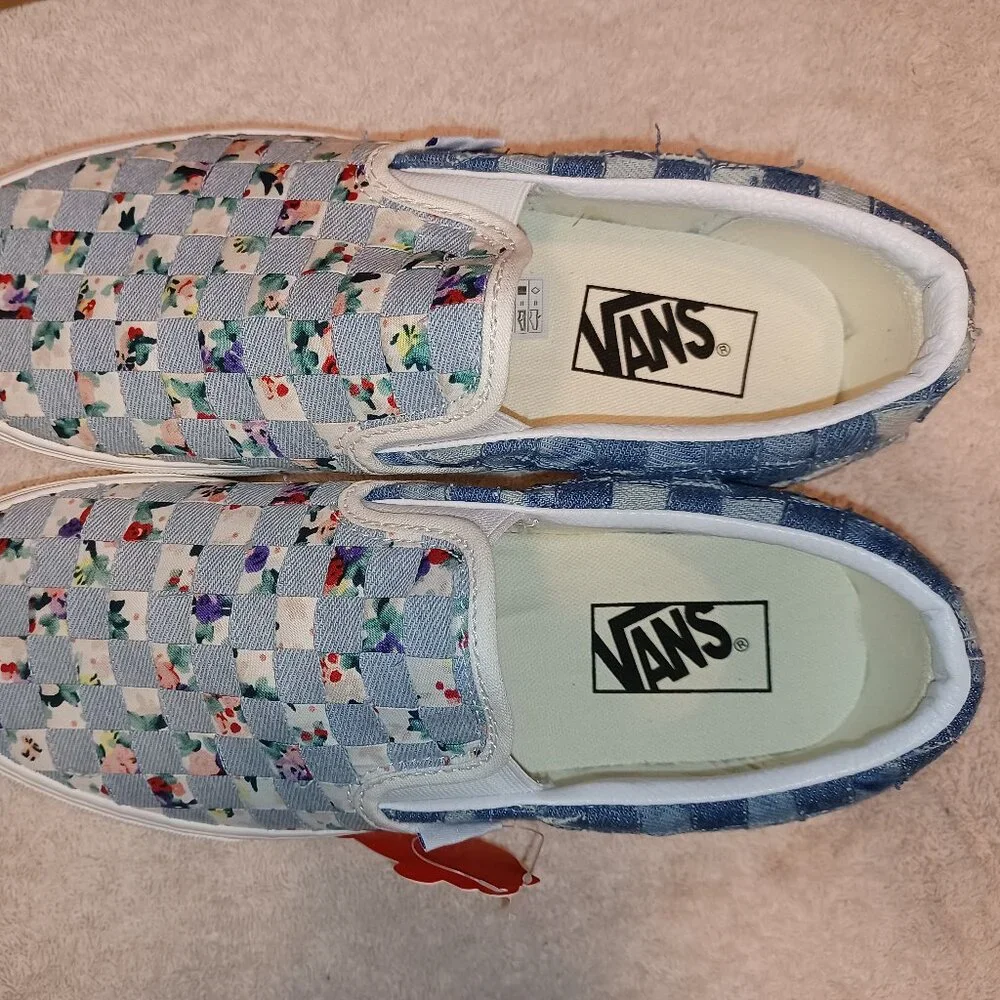 Vans Men's 6.5/Women's 8 Slip On Stacked Woven Floral Platform Shoes VN0A7Q5BB12 - Picture 5 of 12